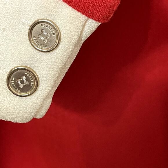 PSALTER Red Gold Metallic Colorblock Mini Dress Sz 40 US 8 Mod Long Sleeve Zip - Picture 5 of 10